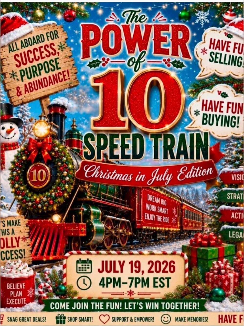Power Of 10 Speed Train “Christmas in July” 7/19/26